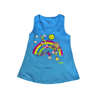 Fulanitos Niña Tank Top Rainbow Turquesa